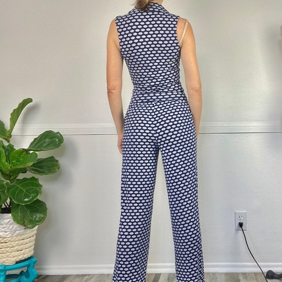 Tart jumpsuit blue/white geometric print XS modal - Picture 14 of 14